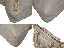 画像をギャラリービューアに読み込む, BALENCIAGA バレンシアガ ジャイアント ファースト 2WAYバッグ 285433 レザー ピンクベージュ ゴールド金具 美品 中古 4b009103