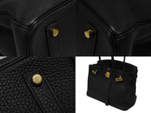 画像をギャラリービューアに読み込む, 新品同様 HERMES エルメス BIRKIN バーキン35 ブラック ゴールド金具 トリヨンクレマンス ハンドバッグ T刻印 中古 4b009106