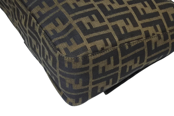 FENDI フェンディ マンマバケット ハンドバッグ 26425 ズッカ柄 ブラウン レザー キャンバス ゴールド金具 美品 中古 4b009109