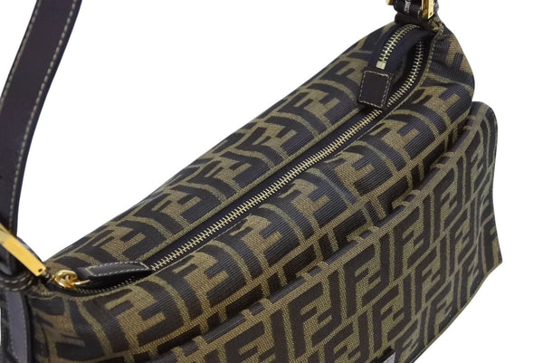 FENDI フェンディ マンマバケット ハンドバッグ 26425 ズッカ柄 ブラウン レザー キャンバス ゴールド金具 美品 中古 4b009109