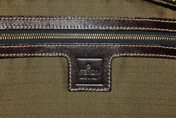 FENDI フェンディ マンマバケット ハンドバッグ 26425 ズッカ柄 ブラウン レザー キャンバス ゴールド金具 美品 中古 4b009109