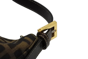 FENDI フェンディ マンマバケット ハンドバッグ 26425 ズッカ柄 ブラウン レザー キャンバス ゴールド金具 美品 中古 4b009109