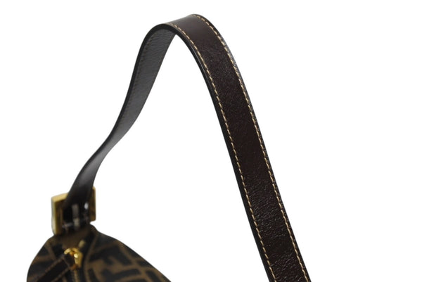 FENDI フェンディ マンマバケット ハンドバッグ 26425 ズッカ柄 ブラウン レザー キャンバス ゴールド金具 美品 中古 4b009109