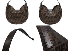 画像をギャラリービューアに読み込む, 極美品 FENDI フェンディ ホーボー ワンショルダーバッグ 26729 ズッカ柄 キャンバス レザー ブラウン シルバー金具 中古 4b009114