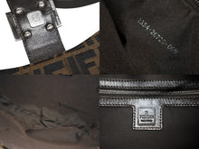 画像をギャラリービューアに読み込む, 極美品 FENDI フェンディ ホーボー ワンショルダーバッグ 26729 ズッカ柄 キャンバス レザー ブラウン シルバー金具 中古 4b009114