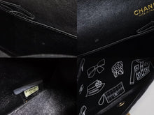 画像をギャラリービューアに読み込む, 極美品 CHANEL シャネル マトラッセ25 Wフラップ チェーンショルダーバッグ 7番台 アイコンプリント ラムスキン ネイビー 中古 4b009119