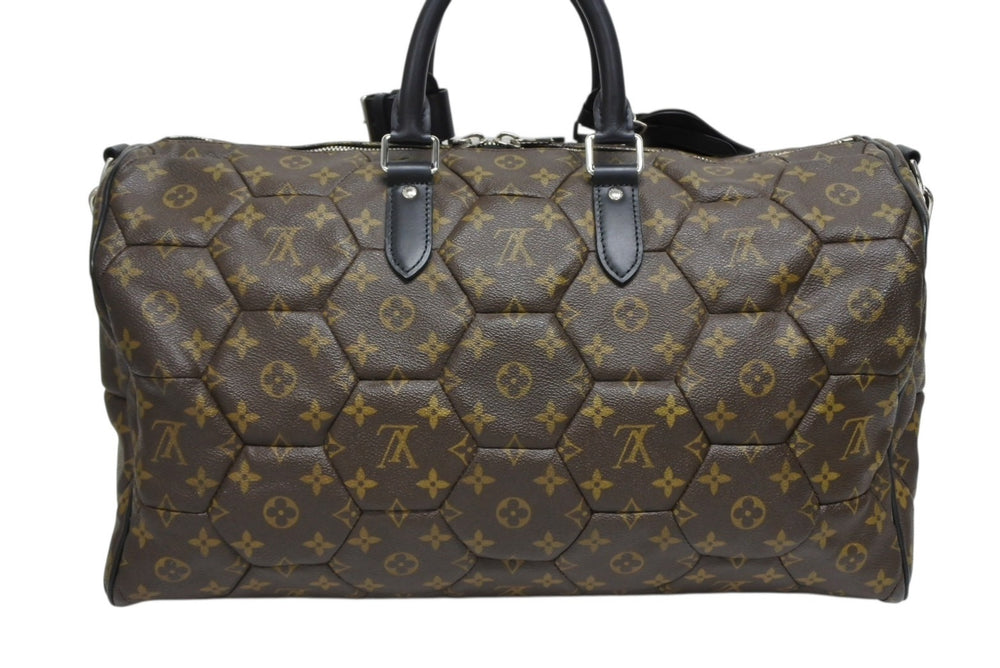 極美品 LOUIS VUITTON ルイヴィトン 09AW キーポル バンドリエール45 ボストンバッグ M56713 モノグラム マカサー ヘキサゴン 中古 4b009120