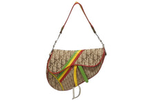 画像をギャラリービューアに読み込む, 極美品 Christian Dior クリスチャンディオール サドルバッグ ハンドバッグ ラスタカラー シルバー 04年 中古 4b009122