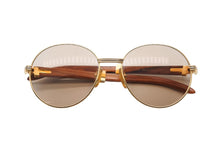 画像をギャラリービューアに読み込む, CARTIER カルティエ ウッドテンプル サングラス アイウェア サイズ55◻︎18 135 メタル ゴールド シルバー 美品 中古 4b009123