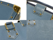 画像をギャラリービューアに読み込む, 極美品 LOUIS VUITTON ルイヴィトン スハリ ファビュロー トートバッグ ハンドバッグ M91813 ブルー 中古 4b009124