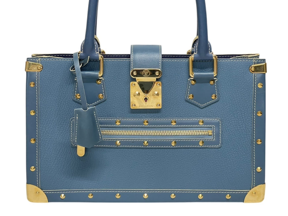 極美品 LOUIS VUITTON ルイヴィトン スハリ ファビュロー トートバッグ ハンドバッグ M91813 ブルー 中古 4b009124