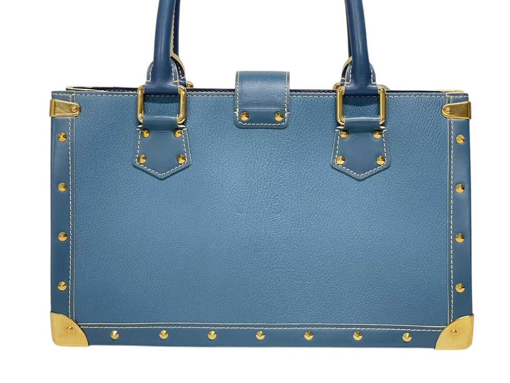 極美品 LOUIS VUITTON ルイヴィトン スハリ ファビュロー トートバッグ ハンドバッグ M91813 ブルー 中古 4b009124