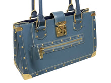 画像をギャラリービューアに読み込む, 極美品 LOUIS VUITTON ルイヴィトン スハリ ファビュロー トートバッグ ハンドバッグ M91813 ブルー 中古 4b009124