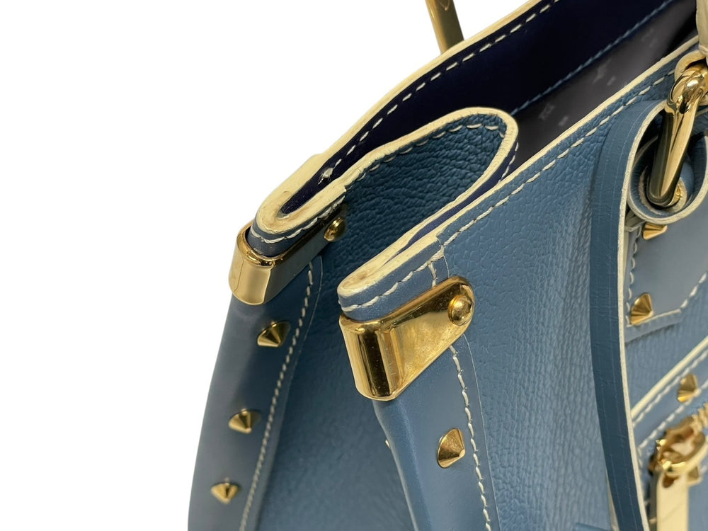 極美品 LOUIS VUITTON ルイヴィトン スハリ ファビュロー トートバッグ ハンドバッグ M91813 ブルー 中古 4b009124