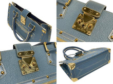 画像をギャラリービューアに読み込む, 極美品 LOUIS VUITTON ルイヴィトン スハリ ファビュロー トートバッグ ハンドバッグ M91813 ブルー 中古 4b009124