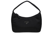 画像をギャラリービューアに読み込む, 極美品 PRADA プラダ ホーボー ハンドバッグ ワンショルダーバッグ MV515 トライアングルロゴ ナイロン ブラック 中古 4b009128