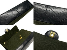 画像をギャラリービューアに読み込む, CHANEL シャネル マトラッセ24 シングルフラップ Wチェーンショルダーバッグ 1番台 ラムスキン ココマーク ブラック 美品 中古 4b009131