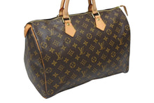 画像をギャラリービューアに読み込む, LOUIS VUITTON ルイヴィトン ハンドバッグ スピーディ35 M41524 PVCコーティングキャンバス レザー ブラウン ゴールド金具 美品 中古 4b009135