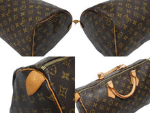 画像をギャラリービューアに読み込む, LOUIS VUITTON ルイヴィトン ハンドバッグ スピーディ35 M41524 PVCコーティングキャンバス レザー ブラウン ゴールド金具 美品 中古 4b009135
