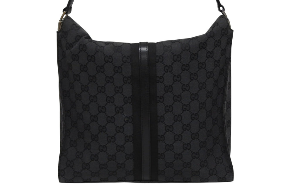 極美品 GUCCI グッチ トートバッグ ワンショルダーバッグ GGキャンバス ブラック メタルブラック金具 中古 4b009139