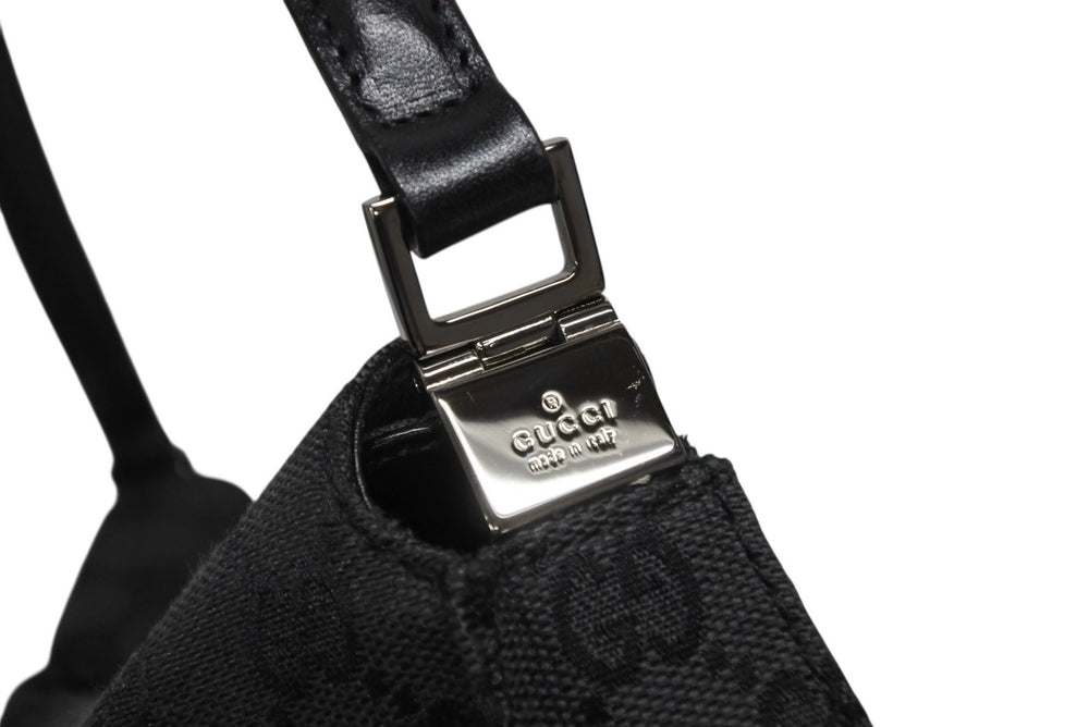 極美品 GUCCI グッチ トートバッグ ワンショルダーバッグ GGキャンバス ブラック メタルブラック金具 中古 4b009139