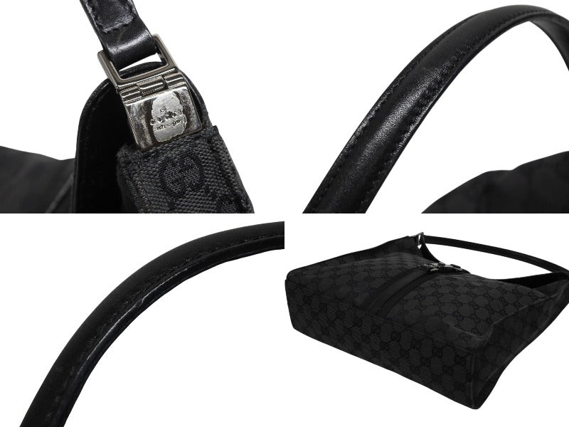 Very Good Condition GUCCI Gucci Tote Bag One Shoulder Bag GG Canvas Black Metal Black Hardware Used 4b009139