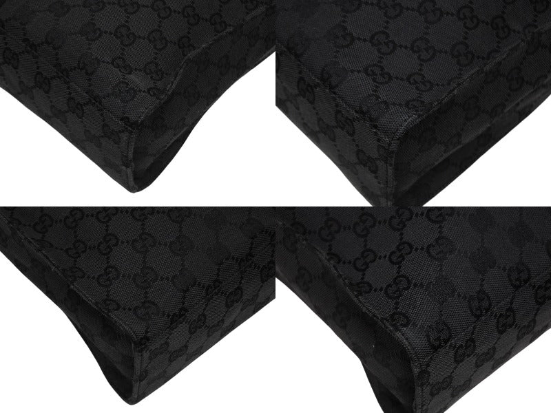 Very Good Condition GUCCI Gucci Tote Bag One Shoulder Bag GG Canvas Black Metal Black Hardware Used 4b009139