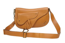 画像をギャラリービューアに読み込む, 極美品 CHRISTIAN DIOR クリスチャンディオール サドル ワンショルダーバッグ レザー ブラウン アンティークゴールド金具 中古 4b009140