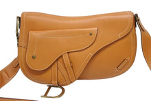 画像をギャラリービューアに読み込む, 極美品 CHRISTIAN DIOR クリスチャンディオール サドル ワンショルダーバッグ レザー ブラウン アンティークゴールド金具 中古 4b009140