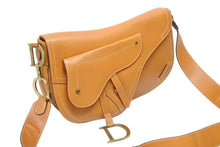 画像をギャラリービューアに読み込む, 極美品 CHRISTIAN DIOR クリスチャンディオール サドル ワンショルダーバッグ レザー ブラウン アンティークゴールド金具 中古 4b009140