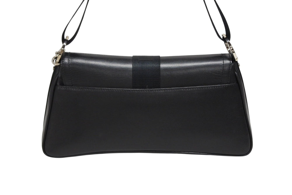 CHRISTIAN DIOR クリスチャンディオール ガリアーノ期 ハードコア ショルダーバッグ ラインストーン レザー ブラック 美品 中古 4b009141