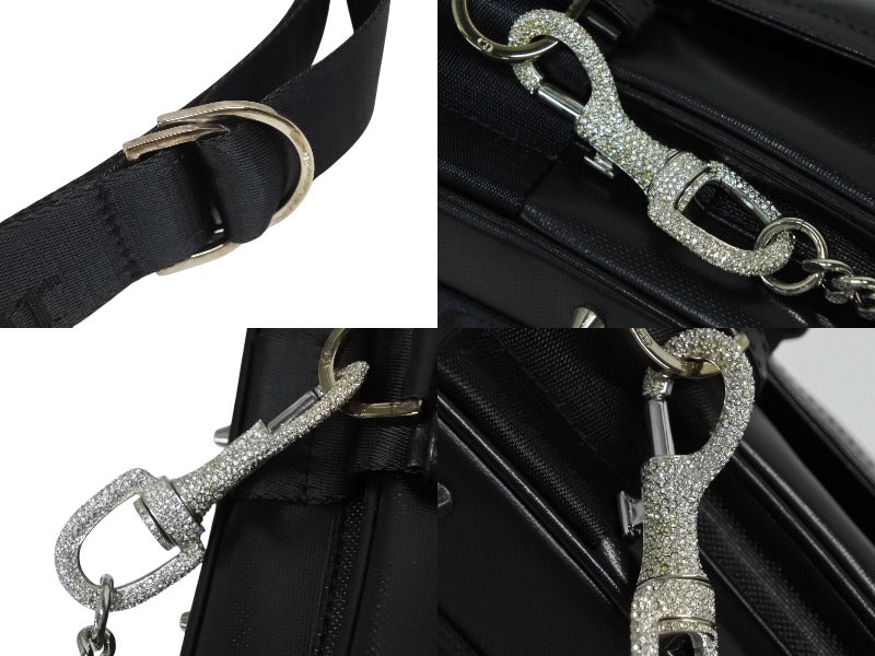 CHRISTIAN DIOR Christian Dior Galliano Period Hardcore Shoulder Bag Rhinestone Leather Black Good Condition Used 4b009141