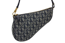 画像をギャラリービューアに読み込む, CHRISTIAN DIOR クリスチャンディオール トロッター サドルバッグ ワンショルダーバッグ サドルポーチ ネイビー 美品 中古 4b009143