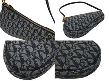 画像をギャラリービューアに読み込む, CHRISTIAN DIOR クリスチャンディオール トロッター サドルバッグ ワンショルダーバッグ サドルポーチ ネイビー 美品 中古 4b009143