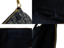 画像をギャラリービューアに読み込む, CHRISTIAN DIOR クリスチャンディオール トロッター サドルバッグ ワンショルダーバッグ サドルポーチ ネイビー 美品 中古 4b009143