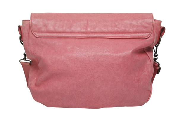 BALENCIAGA バレンシアガ フォルク ショルダーバッグ 246432 6603 レザー ピンク アンティークゴールド金具 美品 中古 4b009144