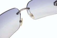 画像をギャラリービューアに読み込む, CHANEL シャネル リムレス サングラス 4085 c.124/7B サイズ62□15 120 カメリア ココマーク ブルー 美品 中古 4b009145