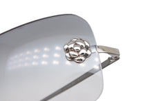 画像をギャラリービューアに読み込む, CHANEL シャネル リムレス サングラス 4085 c.124/8G サイズ62□15 120 カメリア ココマーク グレー 美品 中古 4b009146