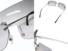 画像をギャラリービューアに読み込む, CHANEL シャネル リムレス サングラス 4085 c.124/8G サイズ62□15 120 カメリア ココマーク グレー 美品 中古 4b009146