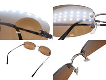 画像をギャラリービューアに読み込む, CHANEL シャネル リムレス サングラス 4002 c.204/6U サイズ57□19 130 ココマーク ブラウン 美品 中古 4b009149