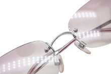 画像をギャラリービューアに読み込む, CHANEL シャネル リムレス サングラス 4002 c.124/58 サイズ57□19 130 ココマーク ピンク シルバー 美品 中古 4b009150