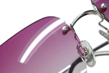 画像をギャラリービューアに読み込む, CHANEL シャネル リムレス サングラス 4017-D c.124/89 サイズ62□17 120 ココマーク パープル ラインストーン 美品 中古 4b009151