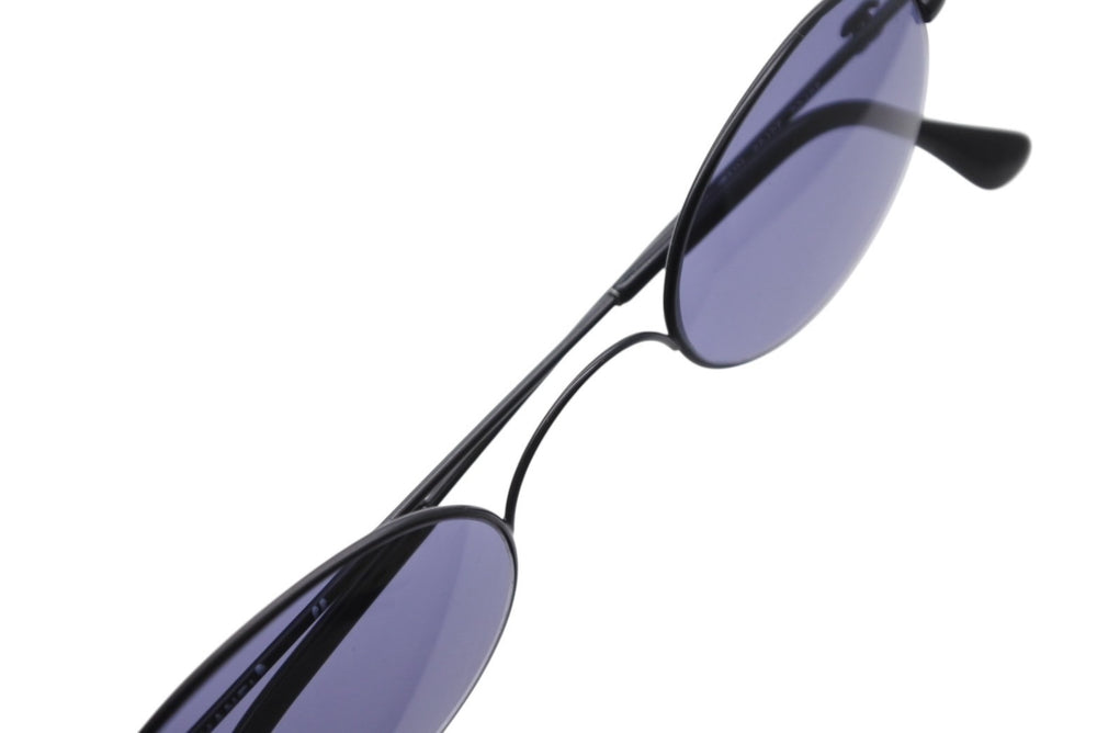 Very Good Condition CHANEL Oval Sunglasses Eyewear 02465 90405 Coco Mark Black Used 4b009157