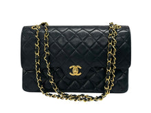 画像をギャラリービューアに読み込む, CHANEL シャネル マトラッセ25 Wフラップ Wチェーンショルダーバッグ 1番台 ココマーク ラムスキン ゴールド金具 美品 中古 4b009159