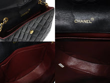 画像をギャラリービューアに読み込む, 極美品 CHANEL シャネル ハーフムーン チェーンショルダーバッグ 1番台 ココマーク ラムスキン ブラック ゴールド金具 中古 4b009161