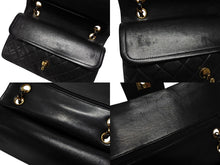 画像をギャラリービューアに読み込む, 極美品 CHANEL シャネル マトラッセ25 Wフラップ Wチェーンショルダーバッグ 3番台 ラムスキン ココマーク ブラック ゴールド金具 中古 4b009163