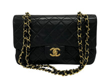 画像をギャラリービューアに読み込む, 極美品 CHANEL シャネル マトラッセ23 Wフラップ Wチェーンショルダーバッグ 2番台 ココマーク ラムスキン ブラック ゴールド金具 中古 4b009165
