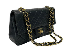 画像をギャラリービューアに読み込む, 極美品 CHANEL シャネル マトラッセ23 Wフラップ Wチェーンショルダーバッグ 2番台 ココマーク ラムスキン ブラック ゴールド金具 中古 4b009165