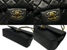画像をギャラリービューアに読み込む, 極美品 CHANEL シャネル マトラッセ23 Wフラップ Wチェーンショルダーバッグ 2番台 ココマーク ラムスキン ブラック ゴールド金具 中古 4b009165