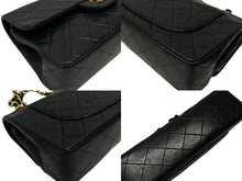 画像をギャラリービューアに読み込む, 極美品 CHANEL シャネル マトラッセ23 Wフラップ Wチェーンショルダーバッグ 2番台 ココマーク ラムスキン ブラック ゴールド金具 中古 4b009165